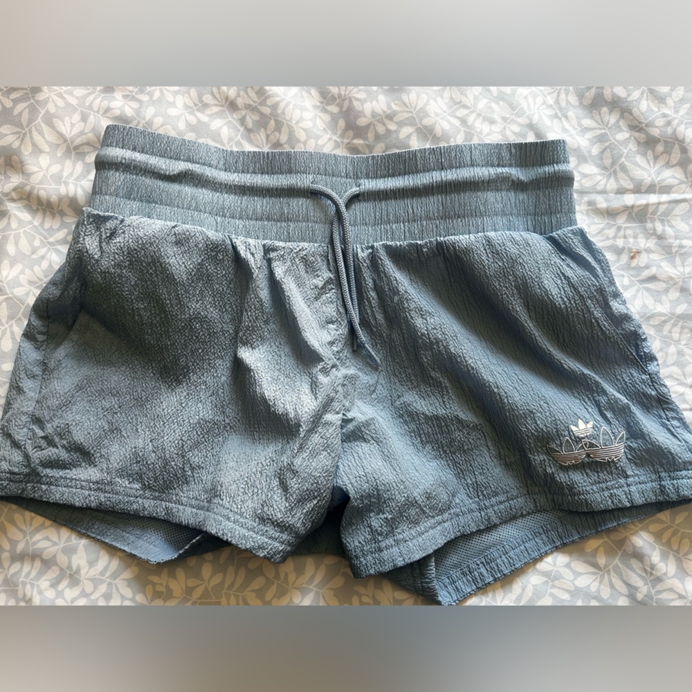 Adidas Running shorts, baby blue shrugged